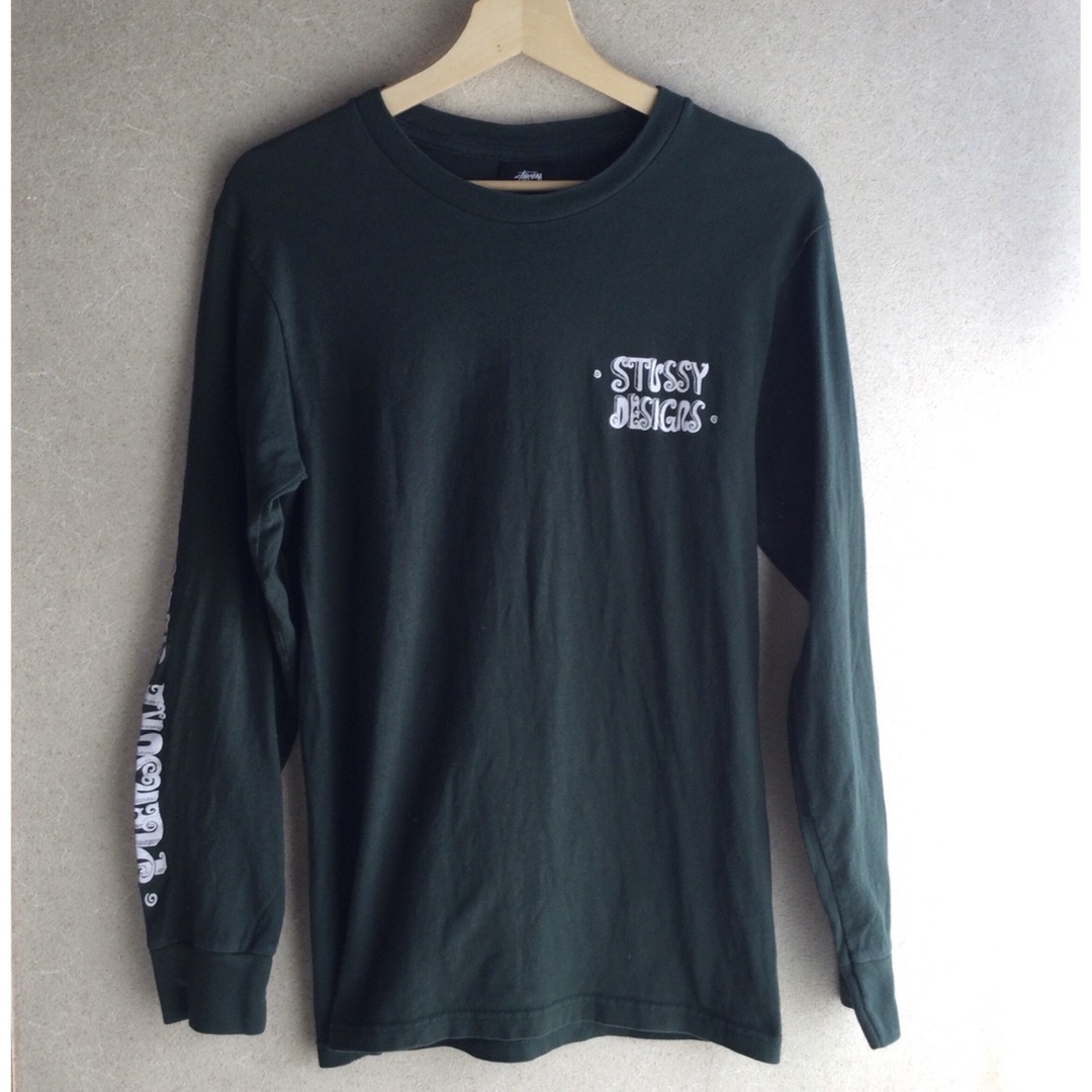 STUSSY(ステューシー)のstussy ステューシー 長袖 緑 プリント ロンT グリーン S カーキ メンズのトップス(Tシャツ/カットソー(七分/長袖))の商品写真