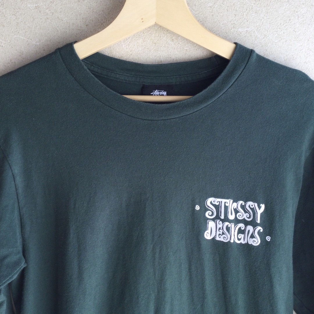 STUSSY(ステューシー)のstussy ステューシー 長袖 緑 プリント ロンT グリーン S カーキ メンズのトップス(Tシャツ/カットソー(七分/長袖))の商品写真