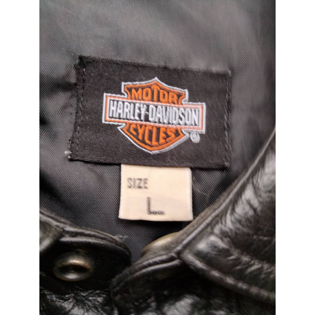 Harley Davidson(ハーレーダビッドソン)のハーレーダビットソン　革ジャン　半袖 メンズのジャケット/アウター(ライダースジャケット)の商品写真