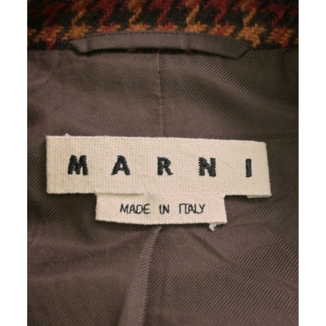 Marni(マルニ)のMARNI ステンカラーコート 44(S位) 赤x黒xオレンジ(千鳥格子) 【古着】【中古】 メンズのジャケット/アウター(ステンカラーコート)の商品写真