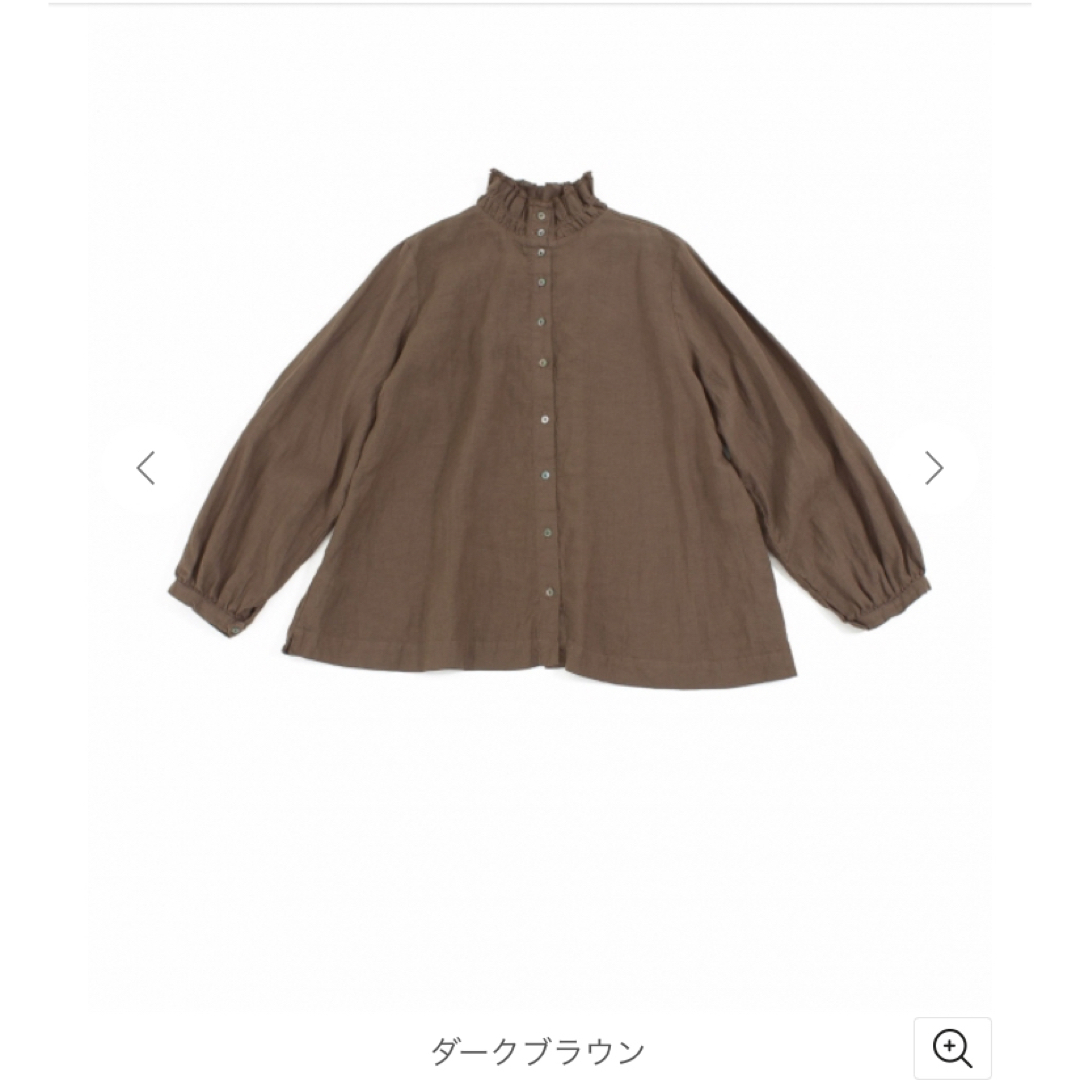 nest Robe(ネストローブ)のnestrobe リネンスタンドフリルカラーブラウス レディースのトップス(シャツ/ブラウス(長袖/七分))の商品写真