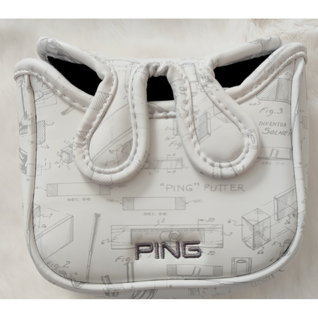 PING(ピン)の【新品】PING ピンゴルフ パテントパターカバー 用マレットタイプ　ホワイト スポーツ/アウトドアのゴルフ(その他)の商品写真