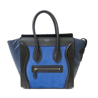 セリーヌ(celine)の【限界値下げ祭1-OF】     セリーヌ CELINE ラゲージ　マイクロ ラゲージ ハンドバッグ ブルー レディース 中古(ハンドバッグ)