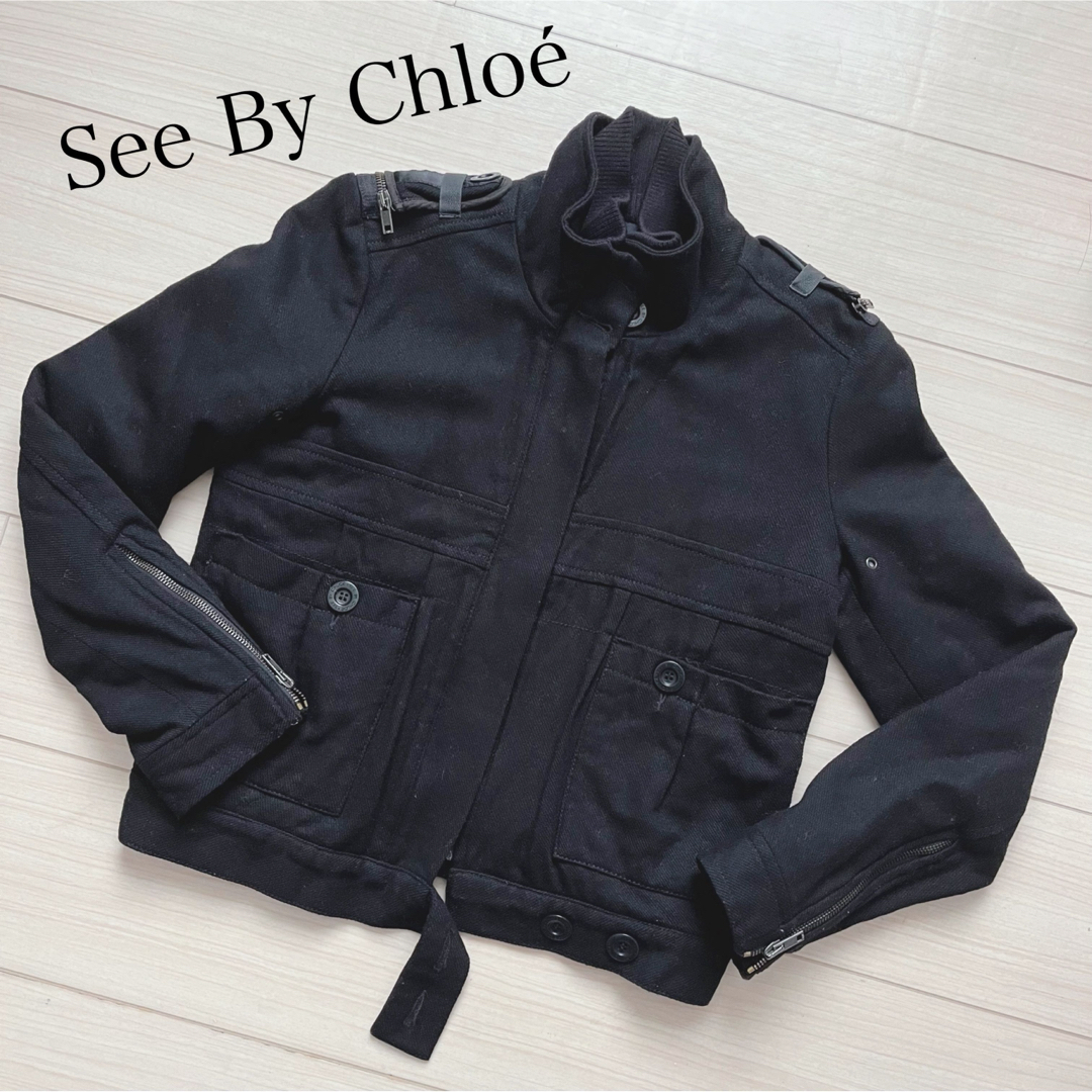 SEE BY CHLOE(シーバイクロエ)のSEE BY Chloe レディース ジャケット ブルゾン 黒 レディースのジャケット/アウター(ブルゾン)の商品写真