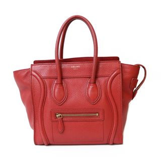 セリーヌ(celine)の【限界値下げ祭】     セリーヌ CELINE ラゲージ　マイクロ ラゲージ ハンドバッグ レッド レディース 中古(ハンドバッグ)