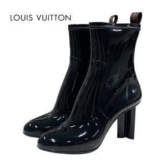 ルイヴィトン(LOUIS VUITTON)のルイヴィトン LOUIS VUITTON シルエットライン ブーツ ショートブーツ レインブーツ 靴 シューズ ラバー ブラック 黒(レインブーツ/長靴)