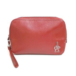 プラダ(PRADA)の【限界値下げ祭】     プラダ PRADA SAFFIANO TRAVEL クラッチバッグ レッド ユニセックス 中古(クラッチバッグ)