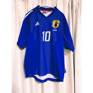 アディダス(adidas)の【希少品】中山雅史サッカー　日本代表　ユニフォーム　10番　日韓　サムライブルー(ウェア)