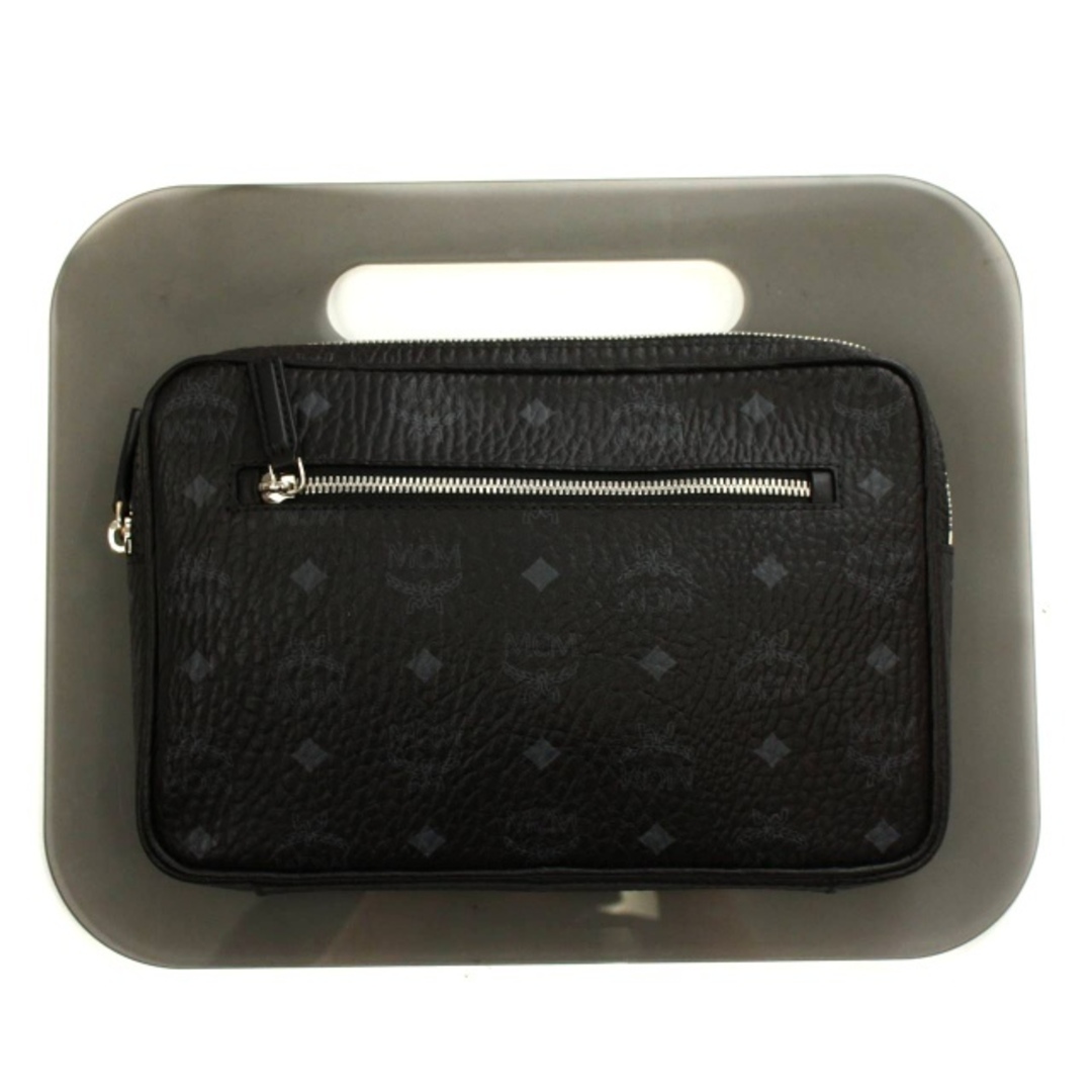 MCM(エムシーエム)のMCM ハンドバッグ セカンドバッグ クラッチバッグ ロゴ レザー 鞄 黒 メンズのバッグ(その他)の商品写真