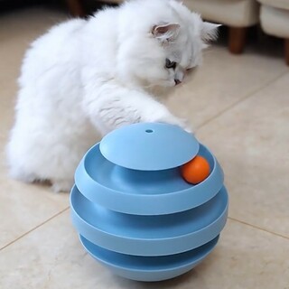 送料込み 猫おもちゃ 回転ボール 全長22㎝ 猫ちゃん大満足(おもちゃ/ペット小物)