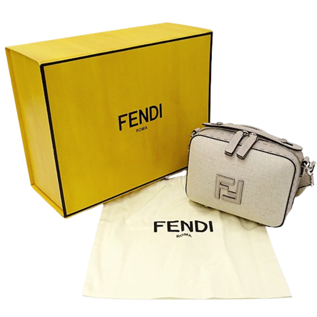 FENDI(フェンディ)のフェンディ FENDI バッグ レディース ブランド ショルダーバッグ ハンドバッグ 2way セレリア スーツケース ミニ キャンバス レザー ベージュ 7VA552 ミニバッグ コンパクト おしゃれ 斜め掛け クロスボディ 【中古】 レディースのバッグ(ショルダーバッグ)の商品写真