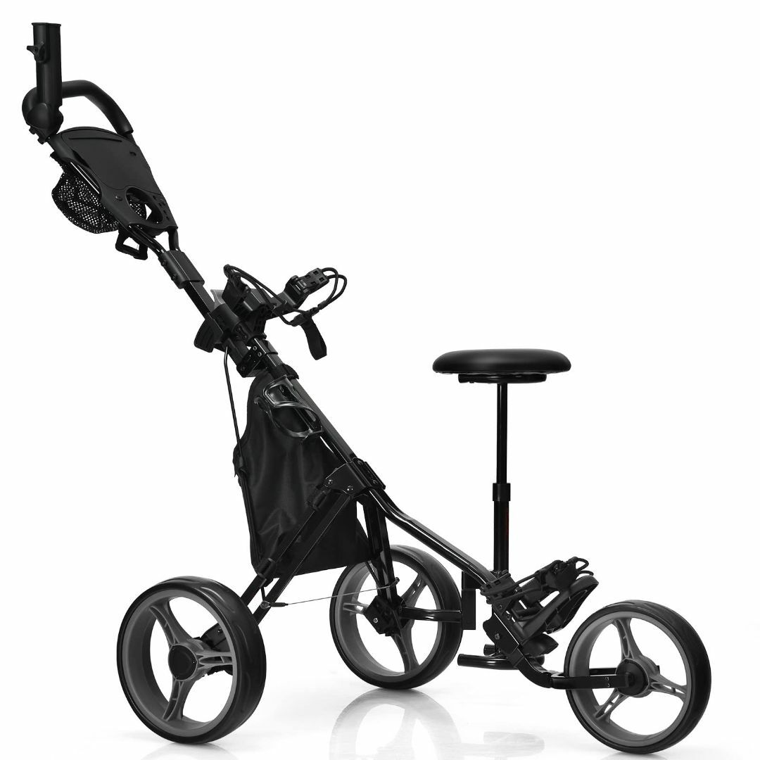 スポーツ/アウトドアGYMAX ゴルフカート ゴルフ用カート ゴルフキャリー 傘差しホルダー 椅子付