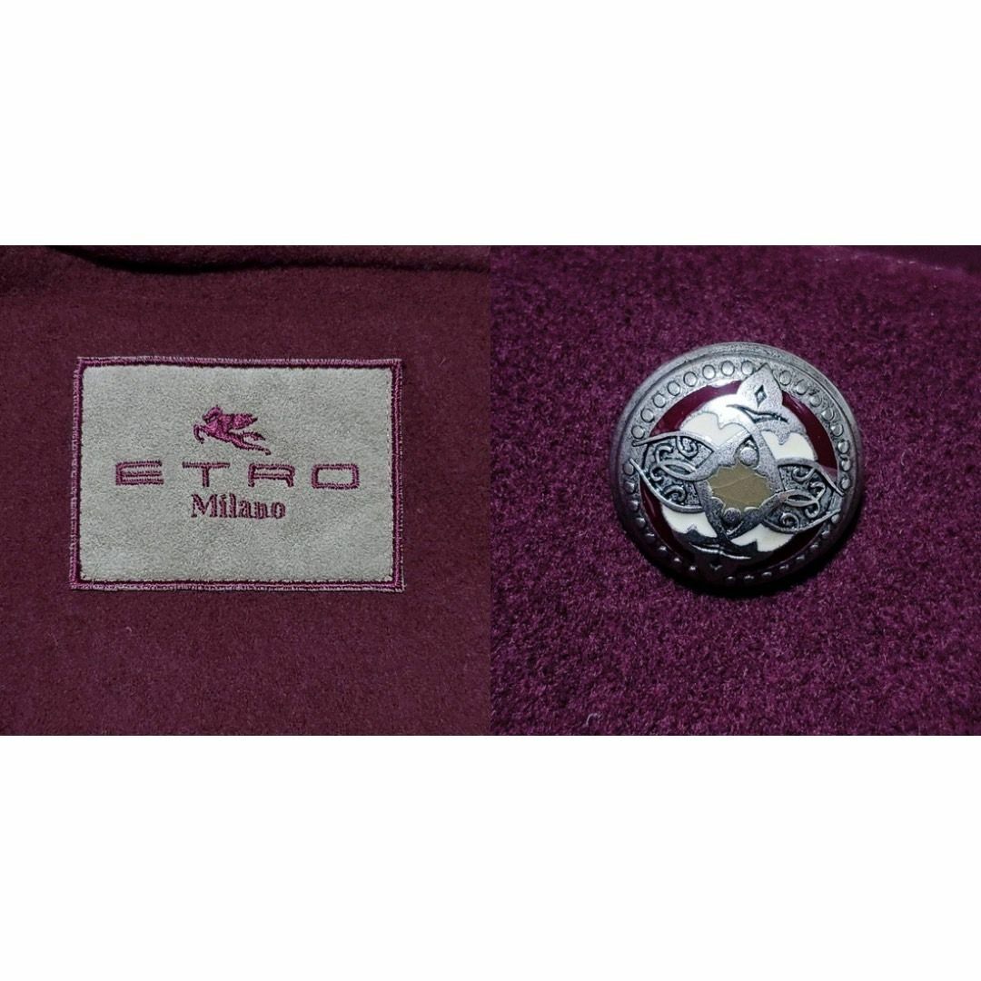 ETRO - 美品 L エトロ チェスター コート カシミヤ ウール 銀ボタン 