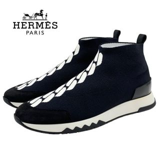 エルメス(Hermes)のエルメス HERMES ヴォロ スニーカー 靴 シューズ ソックススニーカー ニット ブラック ホワイト(スニーカー)