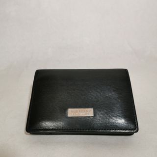 バーバリーブラックレーベル(BURBERRY BLACK LABEL)のバーバリー ブラックレーベル 黒色 レザーカードケース 名刺入れ USED美品(名刺入れ/定期入れ)