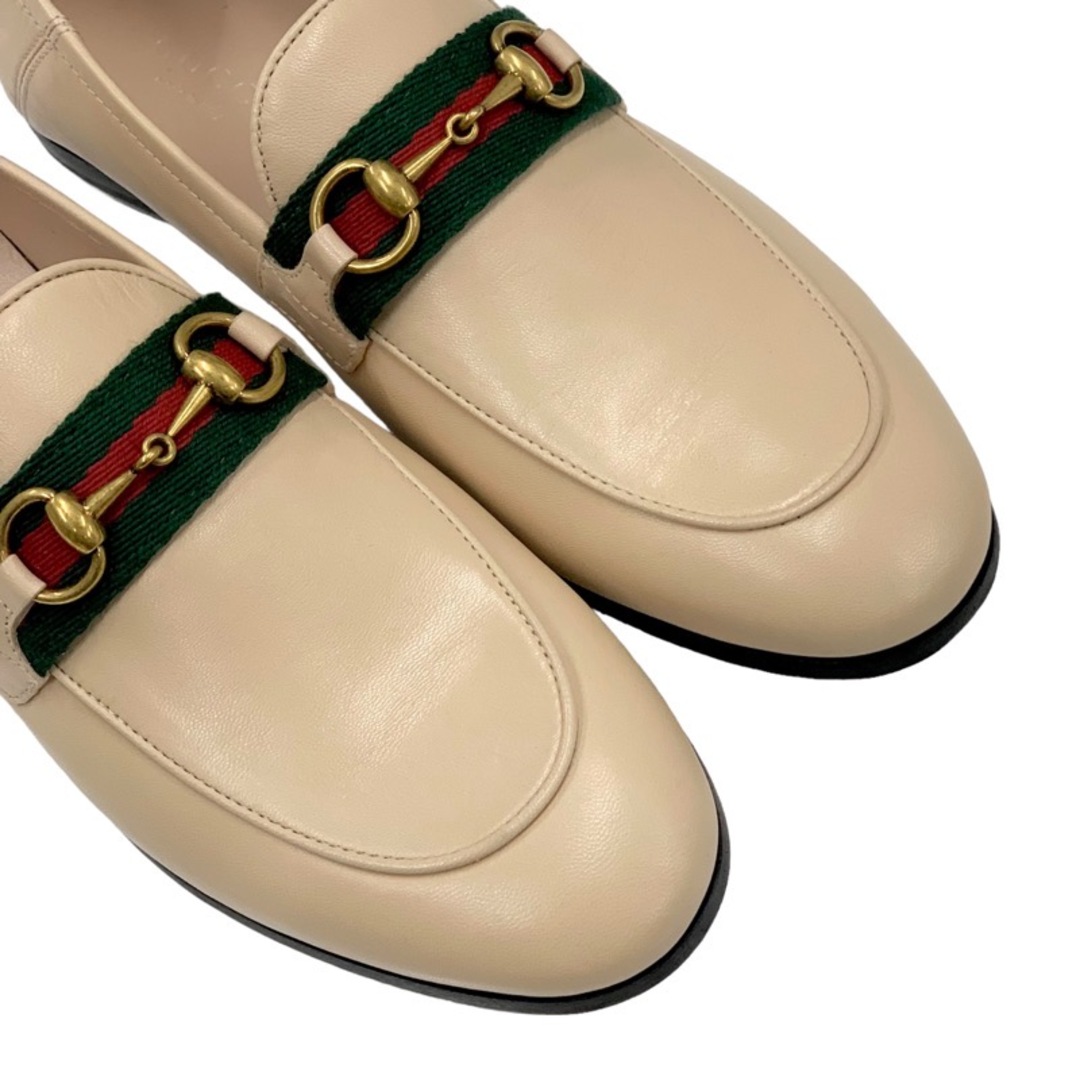 Gucci(グッチ)の未使用 グッチ GUCCI ローファー 革靴 フラットシューズ 靴 シューズ ホースビット シェリーライン レザー ベージュ レディースの靴/シューズ(ローファー/革靴)の商品写真