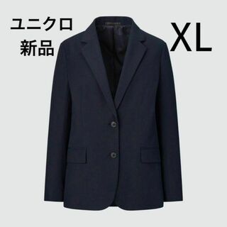 ユニクロ(UNIQLO)の新品 ユニクロ ユニセックス リラックステーラードジャケット スーツ 紺色 XL(テーラードジャケット)