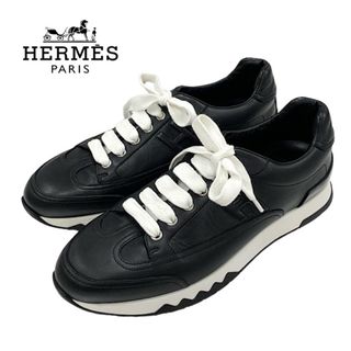 エルメス(Hermes)のエルメス HERMES トレイル スニーカー 靴 シューズ Hロゴ レザー ブラック 黒(スニーカー)