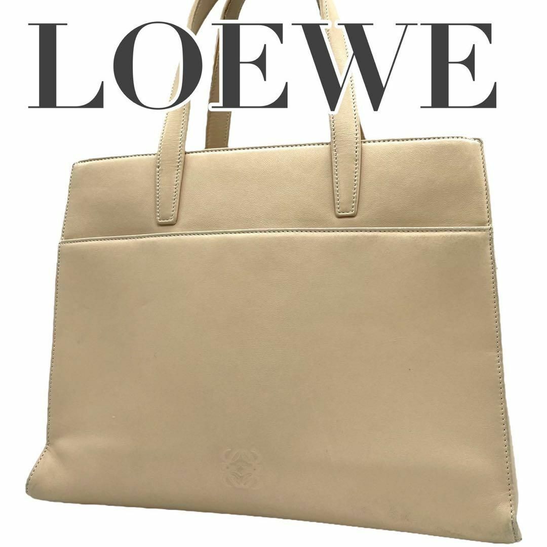 LOEWE(ロエベ)のLOEWE ロエベ ハンドバッグ　アナグラム　レザー　白　オフホワイト レディースのバッグ(ハンドバッグ)の商品写真