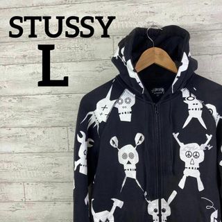 STUSSY ステューシー パーカー ジップアップ レイロー コラボ ドクロ