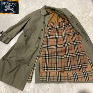 バーバリー(BURBERRY)のバーバリーズ　ステンカラーコート　カーキ　メンズ　ノバチェック　ライナー付き(ステンカラーコート)