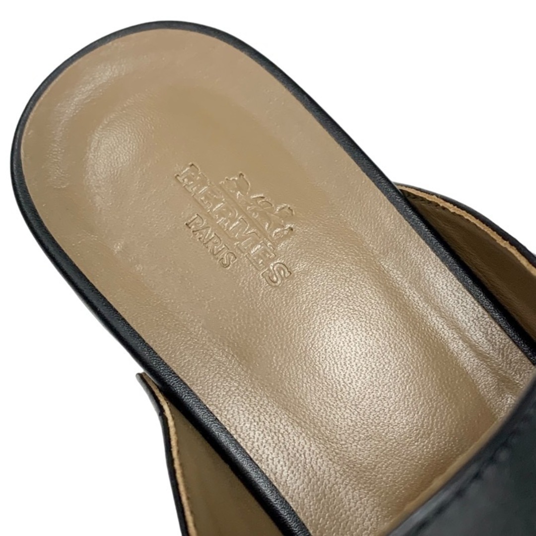 Hermes(エルメス)のエルメス HERMES カルロッタ サンダル サボ ミュール 靴 シューズ ケリー金具 レザー ウッド ブラック 黒 レディースの靴/シューズ(サンダル)の商品写真