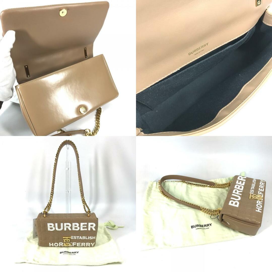 BURBERRY(バーバリー)のバーバリー BURBERRY TB スモール ホースフェリー 80316171 ロゴ プリント バイカラー Wチェーン 斜め掛け カバン 2WAY ハンドバッグ ショルダーバッグ レザー ブラウン 新品同様 レディースのバッグ(ショルダーバッグ)の商品写真