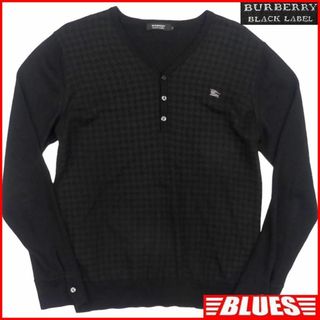 バーバリーブラックレーベル(BURBERRY BLACK LABEL)の廃盤 バーバリーブラックレーベル セーターニット L ウール 黒 TY2904(ニット/セーター)