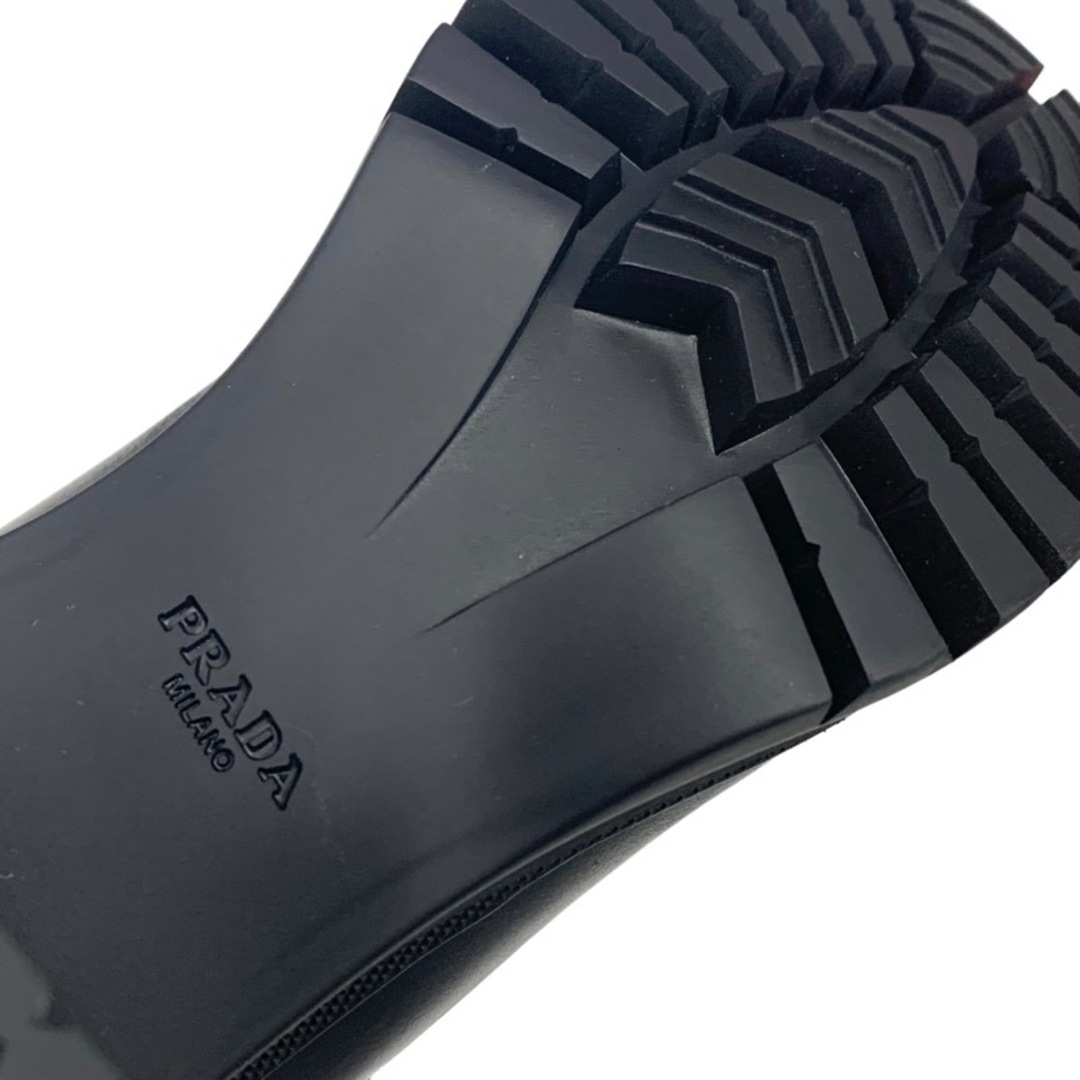 PRADA(プラダ)の未使用 プラダ PRADA ブーツ ショートブーツ ムートンブーツ 靴 シューズ レースアップ ロゴ レザー ブラック 黒 レディースの靴/シューズ(ブーツ)の商品写真