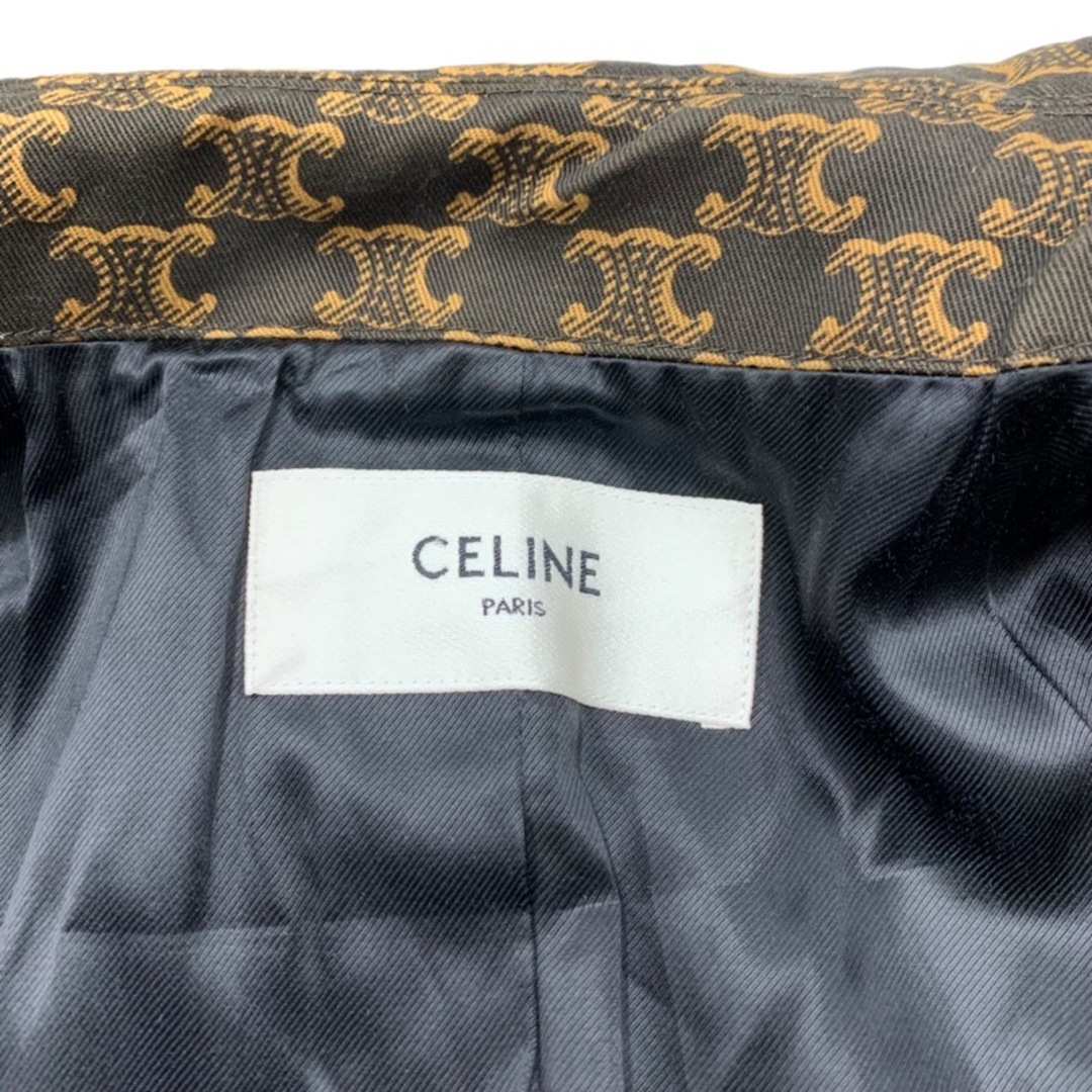 celine(セリーヌ)のセリーヌ CELINE アウター ロングコート トレンチコート トリオンフ 総柄 コットン ブラウン レディースのジャケット/アウター(トレンチコート)の商品写真