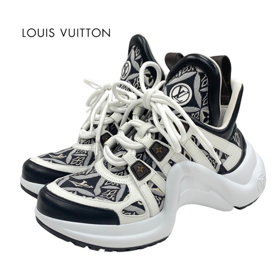 LOUIS VUITTON(ルイヴィトン)のルイヴィトン LOUIS VUITTON アークライトライン スニーカー 靴 シューズ 1854 ジャガード キャンバス レザー ブラック ホワイト レディースの靴/シューズ(スニーカー)の商品写真