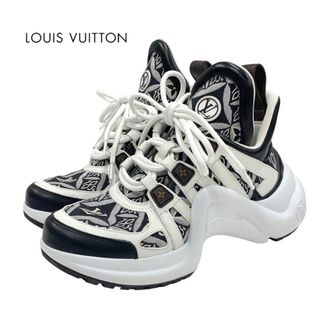 ルイヴィトン(LOUIS VUITTON)のルイヴィトン LOUIS VUITTON アークライトライン スニーカー 靴 シューズ 1854 ジャガード キャンバス レザー ブラック ホワイト(スニーカー)