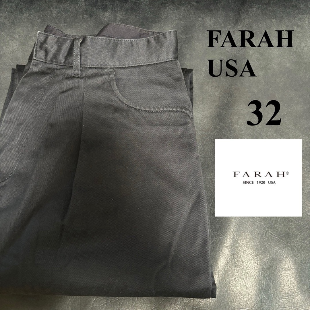 1LDK SELECT(ワンエルディーケーセレクト)のファーラー　farah two tuck wide  pants 32 メンズのパンツ(スラックス)の商品写真