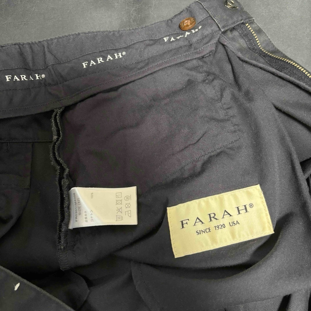 1LDK SELECT(ワンエルディーケーセレクト)のファーラー　farah two tuck wide  pants 32 メンズのパンツ(スラックス)の商品写真