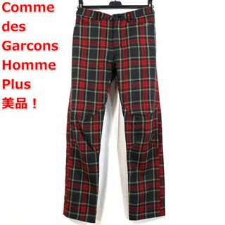 コムデギャルソンオムプリュス(COMME des GARCONS HOMME PLUS)の【美品】コムデギャルソンオムプリュス　春夏　チェック柄レーシングパンツ(スラックス)