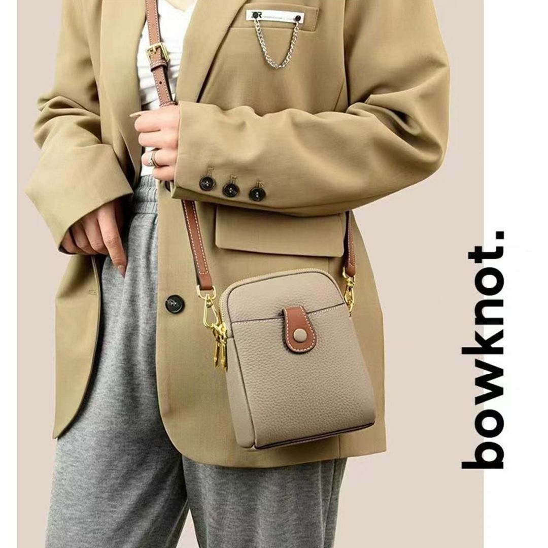 【色: グレー】[Bearneko] スマホポーチ レディース ショルダーバッグ レディースのバッグ(その他)の商品写真