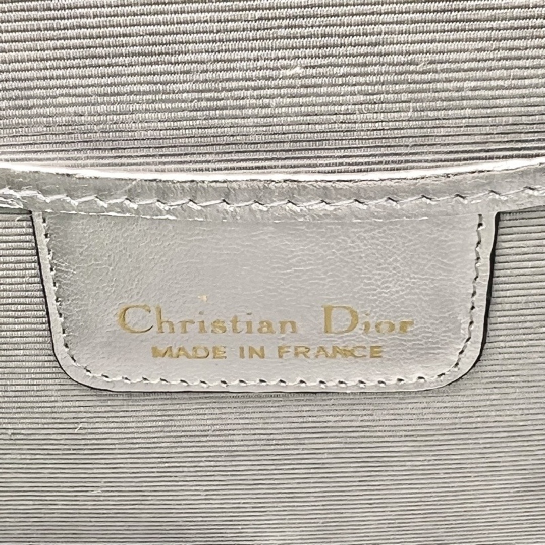 Christian Dior(クリスチャンディオール)のChristian Dior クリスチャンディオール メタリック シルバー レザー ショルダーバッグ ポシェット レディースのバッグ(ショルダーバッグ)の商品写真