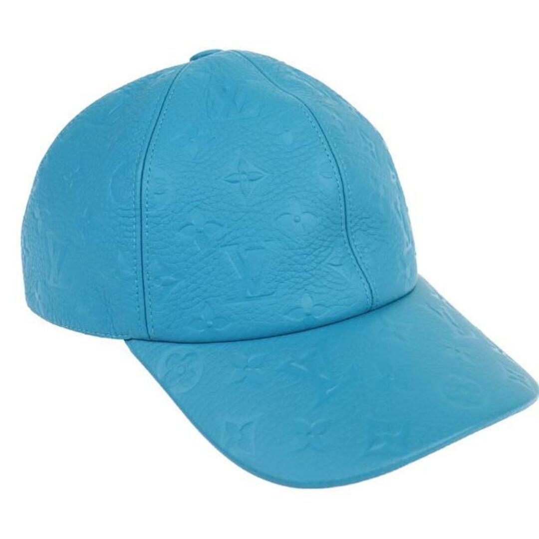 キャップルイヴィトン LOUIS VUITTON 帽子 キャップ MP2607 サイズ 60  モノグラム アンプラント ブルー レザー  | 帽子 メンズ カジュアル ファッション ブランド小物 青 ランクAB