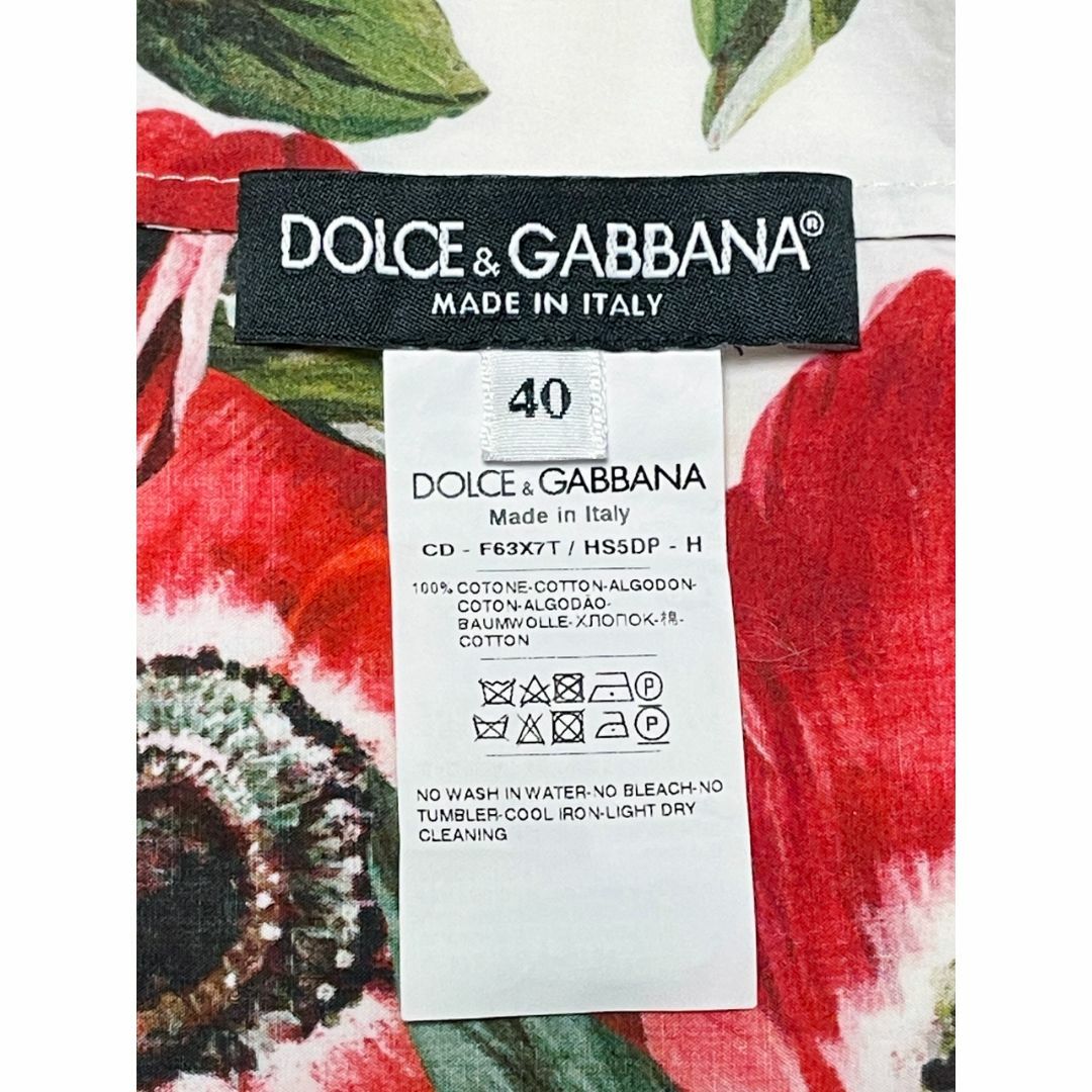 DOLCE&GABBANA(ドルチェアンドガッバーナ)のDOLCE&GABBANA ドルチェ&ガッバーナ ドルガバ レッド花柄ワンピース レディースのワンピース(ミニワンピース)の商品写真