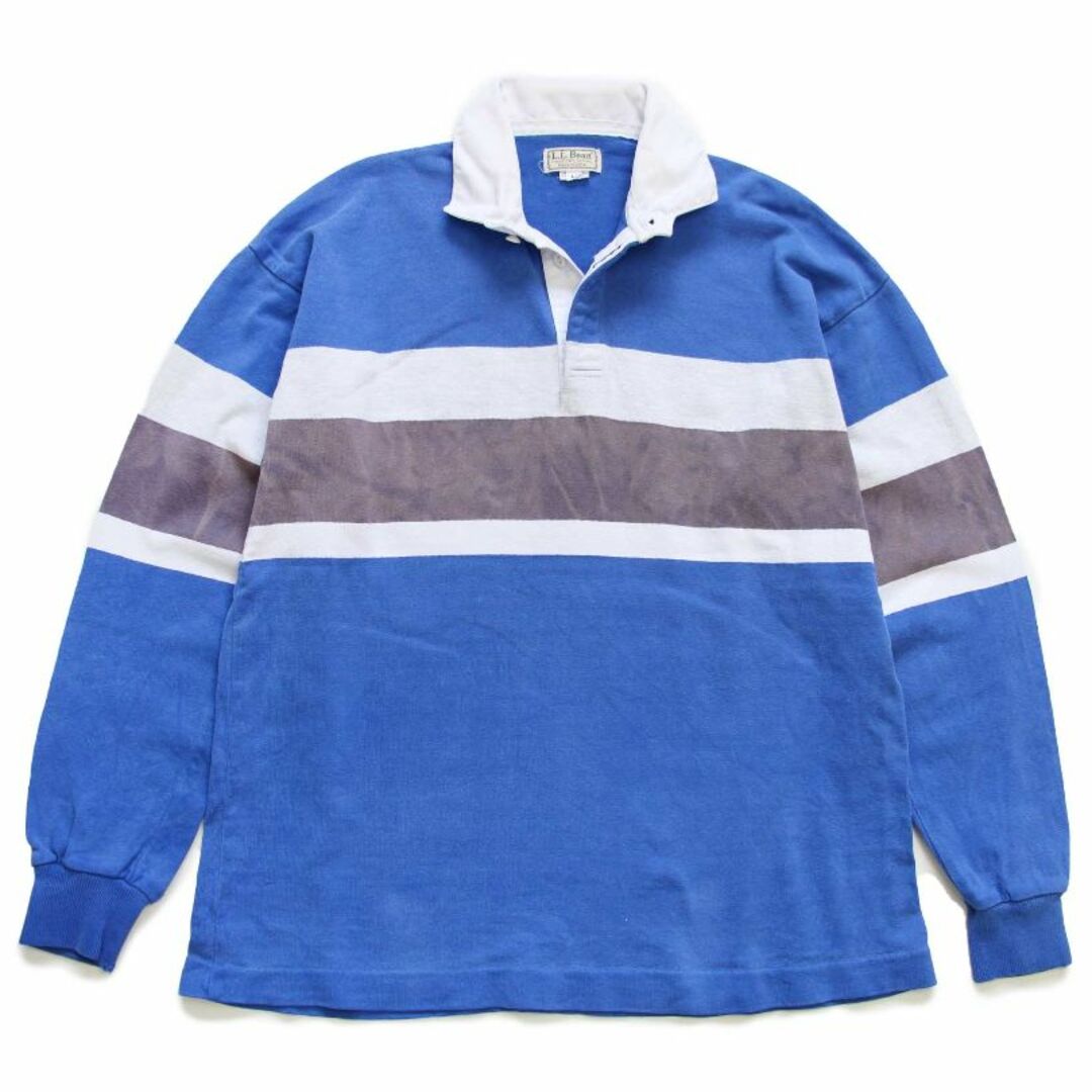 L.L.Bean - 80s USA製 L.L.Bean ヘビー コットン ラガーシャツ 青 L★ビンテージ オールド アウトドア キャンプ スウェット オーバーサイズ