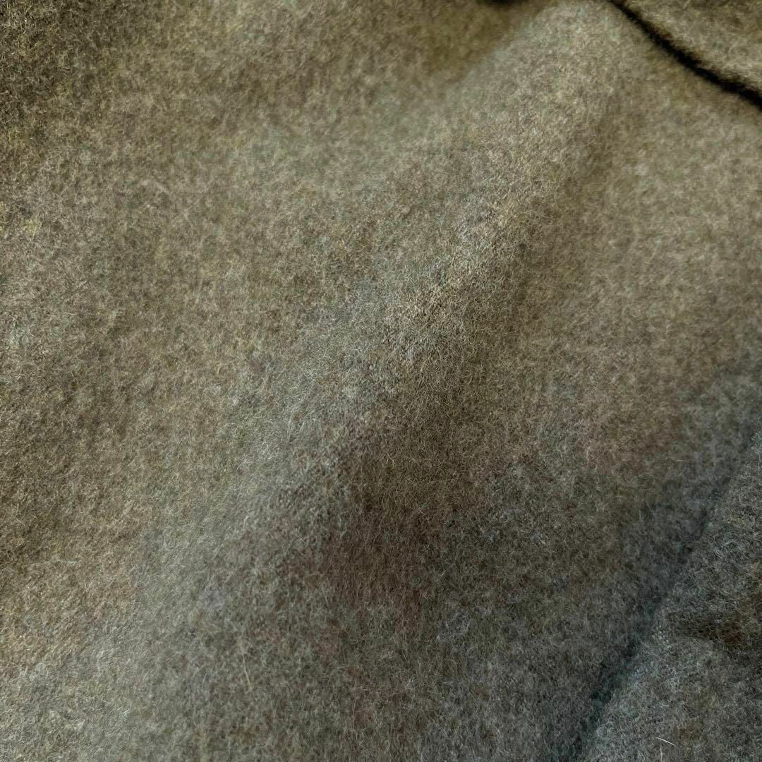 nest Robe(ネストローブ)の【ネストローブ】日本製ウールベルト付 ジャケット カーディガン コート カーキ緑 レディースのジャケット/アウター(ロングコート)の商品写真