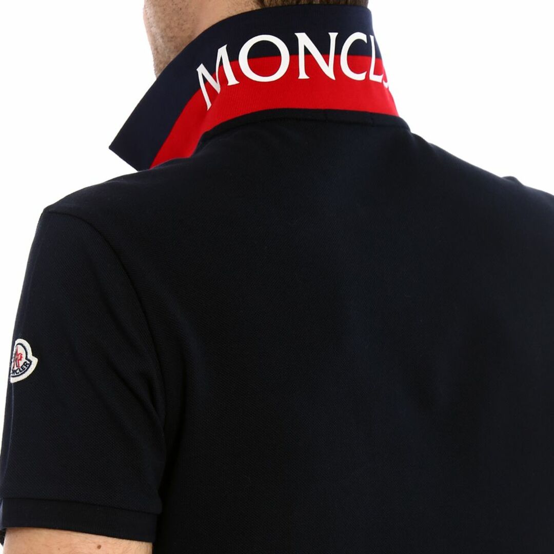 MONCLER(モンクレール)の送料無料 57 MONCLER モンクレール 8A70510 84556 ネイビー 襟裏 ロゴ プリント 半袖 ポロシャツ size S メンズのトップス(ポロシャツ)の商品写真