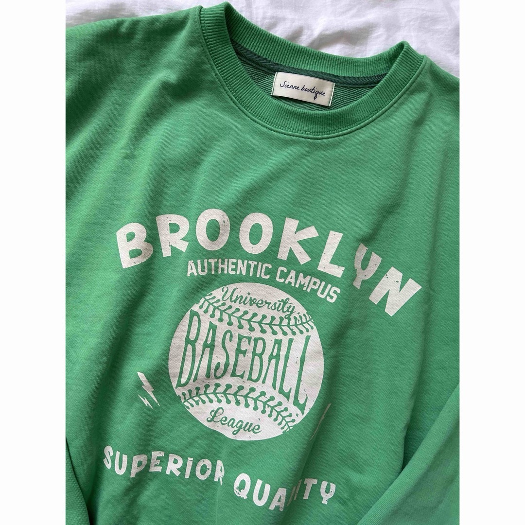 sienne 韓国 Brooklyn mtm スウェット 緑 トレーナー レディースのトップス(トレーナー/スウェット)の商品写真