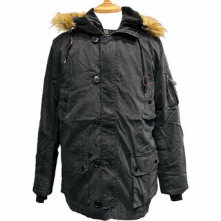 N3-B フェイクスエード ジャケット コート ブラック Lサイズ(ミリタリージャケット)