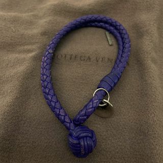 ボッテガヴェネタ(Bottega Veneta)のボッテガヴェネタ BOTTEGAVENETA ブレスレット イントレチャート レザー パープル ユニセックス 送料無料【中古】 r9349a(ブレスレット/バングル)