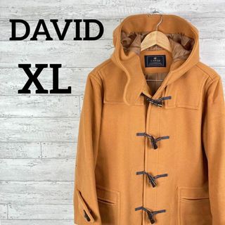 デヴィッドフッセネガー(DAVID FUSSENEGGER)の美品　DAVID ダッフルコート　高級カシミヤ使用　キャメル　XL ヘリンボーン(ダッフルコート)