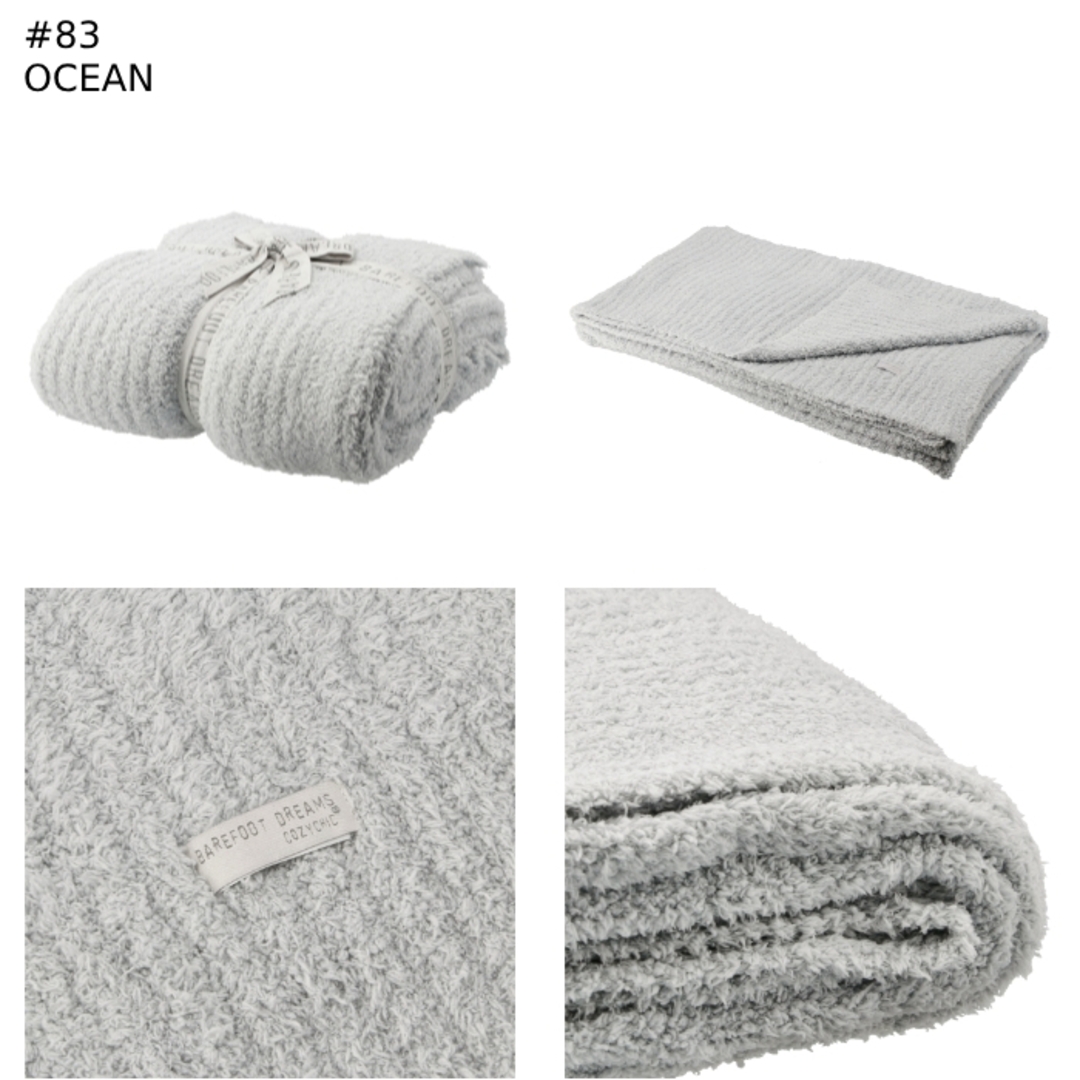 BAREFOOT DREAMS(ベアフットドリームス)のベアフット ドリームス BAREFOOT DREAMS ブランケット COZYCHIC RIBBED THROW リブ RIBBED THROW 542 シングルセミダブル B542 0001  キッズ/ベビー/マタニティのこども用ファッション小物(おくるみ/ブランケット)の商品写真