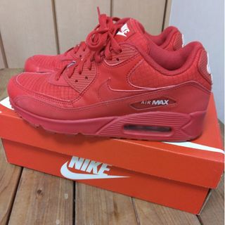 ナイキ(NIKE)の★美品★　ナイキ　エアマックス90エッセンシャル　ユニバーシティレッド 26.5(スニーカー)