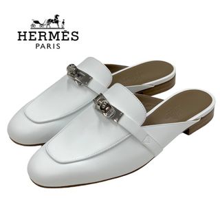 エルメス(Hermes)の未使用 エルメス HERMES オズ サンダル ミュール スリッパサンダル 靴 シューズ ケリー金具 レザー ホワイト シルバー(ミュール)