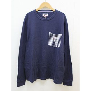 ポールスミス(Paul Smith)の【新入荷】新品未使用品‡TOMMY JEANS/トミー ジーンズ‡ポケット付ロングTシャツ/カットソー/長袖 ネイビー/紺 メンズ XL 春夏秋冬 211042(Tシャツ/カットソー(半袖/袖なし))